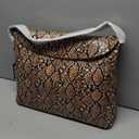 DKNY Tania Hobo Large Shoulder Bag Python Silver