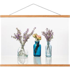 FALAMON Magnetic Poster Hanger Frame, 22x34 22x28 22x14 Teak Wood Magnet Poster Frame for Posters, Prints, Photos, Pictures, Maps, Scrolls, and Canvas Artwork (22L" x 0.7W")