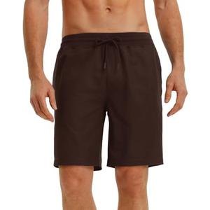 Rouen Mens Athletic Shorts Zipper Pockets Lightweight Quick Dry Drawstring 7/9 Inch Sport Workout Running Golf Gym Shorts Men 2 XL