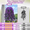 Sggvecsy Artificial Fake Hanging Flowers Plants for Outdoor Outside Spring Summer Decoration 2PCS Faux Silk UV Resistant Realistic Morning Glory Trailing Vines for Home Porch Patio Balcony(Purple)
