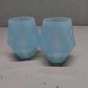 Wine2Go Diamond Silicone Wine Glasses 9oz, Pack of Two (Blue)