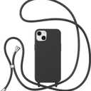 ZTOFERA for iPhone 13/14 Case with Strap, Crossbody Phone Case with Adjustable Neck Shoulder Lanyard, Soft Silicone Shockproof Protective Phone Cover for iPhone 13/14 6.1 inch-Black