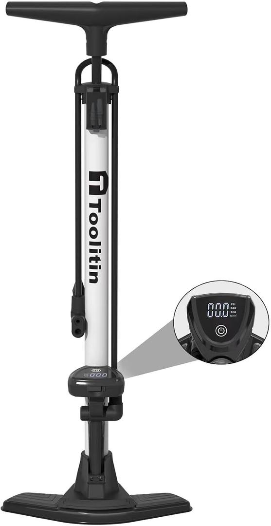 Bike Pump with Precision Digital Pressure Gauge,Floor Bicycle Tire Pump Compatible with Presta and Schrader Valve, Air Pump for Bicycle, Balls, Scooter,  Item Weight 1.2 kg Maximum Pressure 160 psi