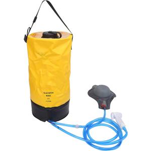 Camp Shower Bag,PVC Portable Folding 10L Waterproof Camping for Travel Hiking, Camping, and Beach Trips (Yellow)