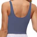 Dragon Fit Sports Bra for Women Longline Padded Bra Yoga Crop Tank Tops Fitness Workout Running Top (Large, Ink Blue)