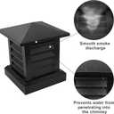Chimney Cap12x12 in Square Fireplace Chimney Cover Aluminum Alloy Villa Cowl Top Drain Roof Vent Louver Cap Protection from Birds Debris Rain for Outside Flue Cover