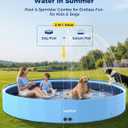 VISTOP 117" Extra Large Dog Pool with Sprinkler, Heavy Duty Foldable Hard Plastic Kiddie Pool, Non-Slip Collapsible Swimming Pool for Dogs, Kids & Pets, Portable Outdoor Backyard Water Play Tub