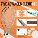 OPPUM 2-Pack 23 Inch Kids Tennis Racket Set with Bag and 2 Balls | Aluminum alloy set with 2 pre-strung racquets, 2 balls and shoulder bag  Orange & Green