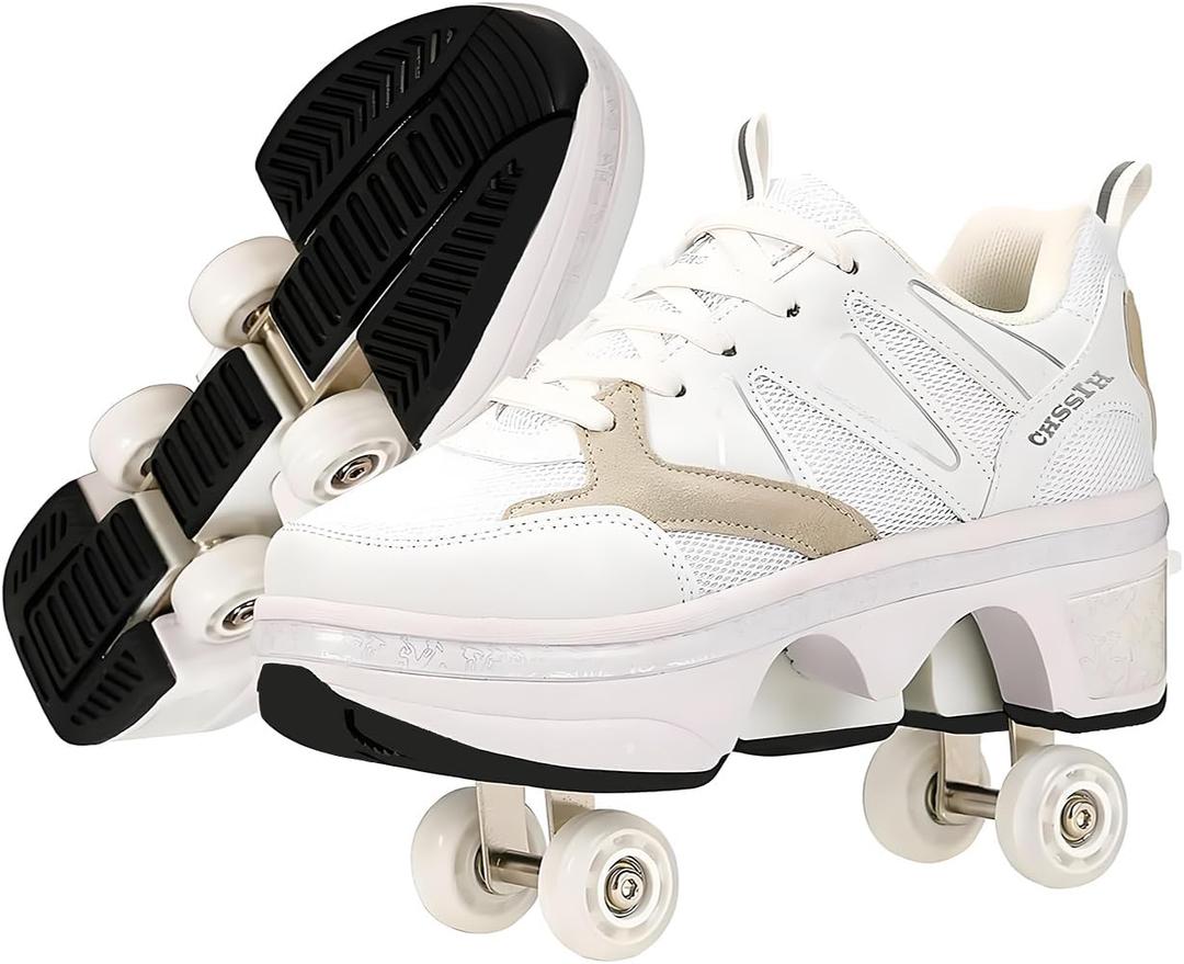 CHSSIH Roller Skate Shoes for Girls, Kids, Women, Men & Adults Retractable Shoes with Wheels | Pop-Out High Roller Skating Shoes That Turn Into Sneaker Skates