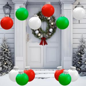 9 Pcs Outdoor Christmas Decorations, Large Inflatable Christmas Balls for Yards, Lawns, Porches, Gardens, Front Doors or Windows Christmas Decorated (9 Inch Balls)