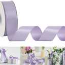 HUIHUANG Purple Satin Ribbon 1-1/2 inch x 50 Yards Lavender Purple Ribbon Double-Faced Satin Ribbon for Gift Wrapping, Bows, Flower Bouquet, Eternal Roses, Crafts, Wedding Holiday Party Decor