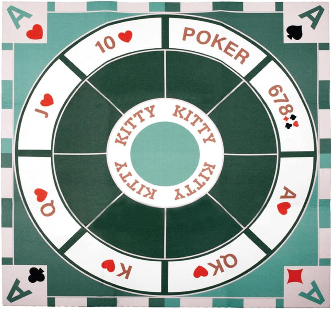 Extguds Michigan Rummy Play Mat，27.6" x 27.6", 2-9 Players, Classic Family Casino Card Games of Bets and Bluffs. The Perfect Blend of Rummy and Poker, Perfect for Family Game Night（Only Game Mats）