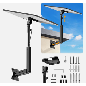 Starlink Mount, Adjustable Starlink Wall Mount Standard 4 Gen 3 with Telescoping Support Arm, Rustproof, Weatherproof for Concrete Walls and Wood Walls, Easy Installation Black