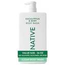 Native Body Wash for Women & Men, Eucalyptus & Mint, 36 oz Pump Bottle, Sulfate-Free & Gentle (36 Fl Oz (Pack of 1))