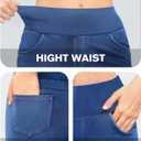 CLOZOZ High Waisted Flare Jeans for Women Stretchy Pull On 70s Bell Bottom Jean Pants Trendy Fashion Fitted Pant with Pockets (Blue, XL)