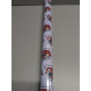 LaRibbons Christmas Wrapping Paper Jumbo Roll with Red Pom Pom, Classic Sled Design Gift Wrap Set for Christmas, Holiday, Party Celebration, 30 Inch X 40 Feet (100 sq. ft. ttl.)