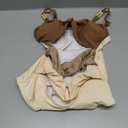 Verdusa Women's Sexy One Piece Swimsuit Ruched Cut Out Color Block Swimwear Bathing Suit, Small,  Brown Beige 
