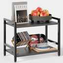 ALISENED 2-Tier Bookshelf, Industrial-Style Bookcase Shelf, Small Shelf Vintage-Style Storage Organizer, Suitable for Home Offices, Living Rooms, and Bedrooms