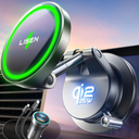 LISEN Qi2.2 25W Magsafe Car Mount Charger,[More Stable & Faster Charging] Suction Cup Phone Mount, Wireless Car Charger 25W Magnetic Car Phone Charger for iPhone 17 16,15W for iPhone 17e 15 14 13 12