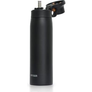 Tiger Vacuum Insulated Water Bottle with Stainless Steel Straw,16.9 oz (0.5L), [For Cold Drinks Only], Leak-Proof Lid, MCS-A050KM, Matte Black