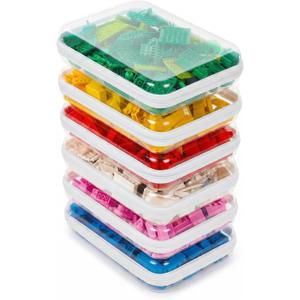 CoiiJoii M-6PCS Clear Hard Shell Zipper Case,Portable Cosmetic Bag with Zipper,Kid's Toy Storage Organizer Bins,Hard Plastic Case,Clear Bags for Organizing