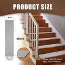 15 Pack 8" X 30" Non-Slip Carpet Stair Treads for Indoor Wooden Steps, Made of Polyester with Reusable Adhesive, Suitable for Kids Elders and Pets (Light Grey Lines)