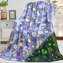 inhand 2 3 4 5 6 7 8 9 10 11 12 13 Year Old Boy Birthday Gifts, Glow in The Dark Space Planet Galaxy Soft Blanket for Boys Cute Kids Throw Blanket Funny Stars Blanket Boys Room Decor (50"x60"Space)