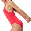 Speedo Women's Swimsuit One Piece Essentials with Removable Cups Soft Fabric (Red, M)