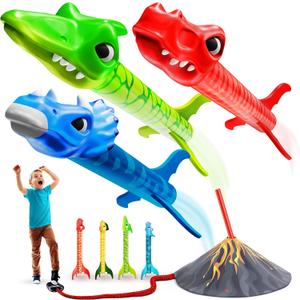 Ninja Blast Dinosaur Toy Rocket Launcher for Kids Toys for Kids 3-6 Years Old  Outdoor Toys for Kid Ages 4-8 - 3 4 Year Old Boy Birthday Gift - Gifts for Boys Age 3 4 5 6 Years Toy for Toddlers