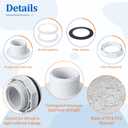 SP1023 1-1/2-Inch FIP Inlet Return Fitting with Hose, Above Ground Pool Inlet Return Fitting with Locknut Gasket Famale Inlet Pipe (FIP) for Hayward SP1023 Swimming Pool Inlet Return Fitting