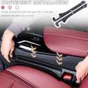 2PCS Car Seat Gap Filler Organizer and Carry Hook,Upgraded Multifunction Gap Filler for Car with Filling Gaps and Storing for Phones Keys,Universal No Drop Seat Guard for Cars
