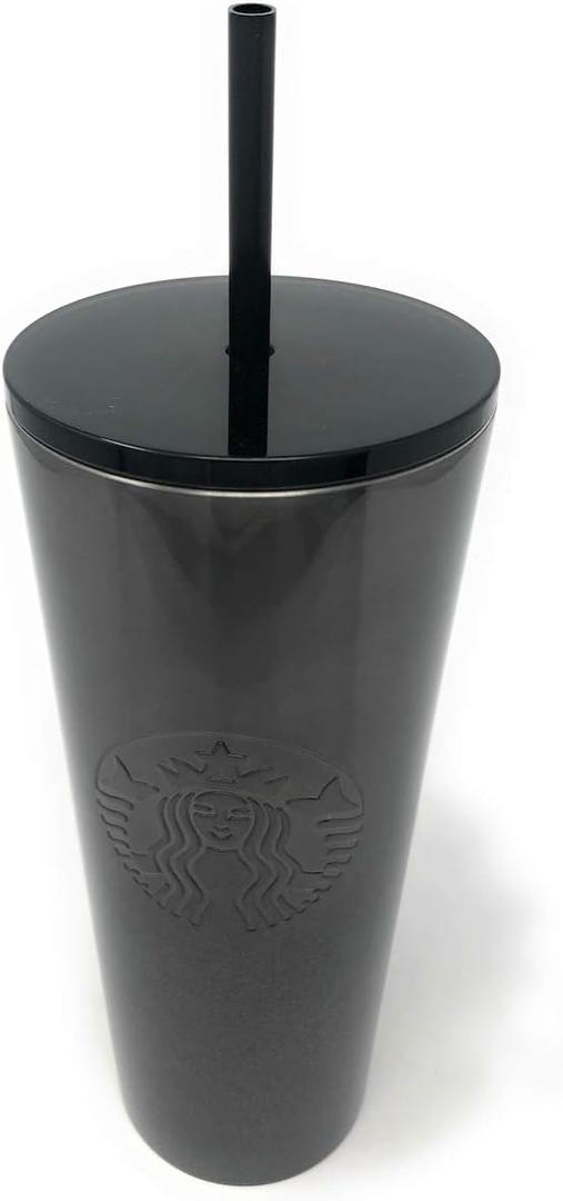 New Starbucks 2019 Black Silver Glitter Stainless Tumbler 24 oz