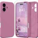Magnetic for iPhone 16 Plus Case, Compatible with MagSafe, [Full Camera Protection][Screen Protector] Silicone Shockproof Protective Phone Case for iPhone 16 Plus 6.7", Blackcurrant