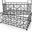 2 Pack Wire Basket for Organizing, Sturdy Metal Storage Bin with Handle, Extra Large Food Organizer for Household Goods, Pantry Cabinet, Kitchen Wardrobe, Bathroom Countertop Laundry, Black