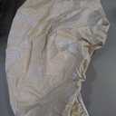 Round Vinyl Fitted Tablecloth, Waterproof Elastic Table Covers Wipeable Flannel Backed Tablecloths for Picnic Camping Indoor and Outdoor (Leaf, Beige, Fits 40" - 44" Diameter Tables)