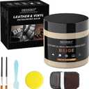 SEISSO Dark Beige Leather Repair Kit for Furniture, Vinyl Repair Kit Leather Dye Leather Repair Kit Car Interior Leather Recoloring Balm for Scratches, Fading Shoes, Car Seat, Sofa