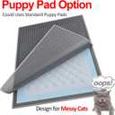 Waretary Cat Litter Box Mat: 36"x 30" Waterproof Kitty Cat Litter Trapping Mat, Easy-clean Double-layer Scatter Control Pad Rug (Grey)