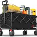 52.4" L Extra Large Collapsible Wagons Carts Foldable, 450lbs Heavy Duty Folding Beach Wagon with All-Terrain Big Wheels, Utility Wagon Cart for Groceries, Outdoor Camping, Shopping, Beach, Garden