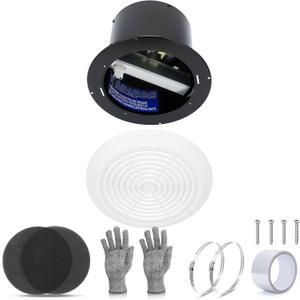V2262-50 Bathroom Exhaust Fan, 7 In vent fan, 50 CFM 1.0 Sones Low Noise for Bathroom Ceiling Fan, Kitchen Exhaust Fan, Garage Ceiling Fan for Mobile Home, Household Ventilation Fans