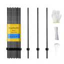 Metal Fence Post 4 Feet Black Pack of 10 U Post for Wire Fence