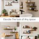 BAYKA Floating Shelves for Wall, Set of 3, 22.5 Inch Rustic Wood Wall Mounted Shelving for Bathroom, Bedroom, Living Room or Kitchen, Hanging Display Decor Book Shelf with 22 lbs, Rustic Brown