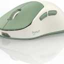 hunart H6 49g Wireless Mouse, Bluetooth & 2.4GHz Rechargeable Mouse, Lightweight Silent Ergonomic Mouse with USB-C Charging, Portable Right-Hand Office Mouse for Laptop, PC, MacBook, Tablet - Green