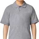Gildan Unisex-Child DryBlend Short Sleeve Polo, Style G8800b, 3-Pack (Large, Sport Grey)
