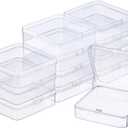 SATINIOR 12 Pack Beads Organizer Box Clear Plastic Beads Storage Containers Box with Hinged Lid for Bracelet Making DIY Jewelry Craft Nail (3.70 x 3.70 x 1.18 Inch)