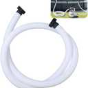 Frienda 10 ft Swimming Pool Replacement Hose - 1.5" Diameter Plastic Above Ground Hose Replacement Accessory for Home, Swimming Pool, Filter Pump, Saltwater Systems(White, Black)