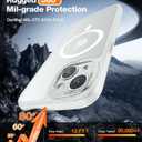 3 x WRJ for iPhone 15 Case, Slim Translucent Matte Magnetic Case for Women Men [Compatible with Magsafe][Enhanced Camera Protection] Anti-Fingerprints Shockproof Cover with Screen Protector-Transparent