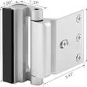 Home Security Door Lock 3 Pack Metal Door Reinforcement Lock for Kids Safety Top Front Door Child Proof Safety Lock Defend High Security Door Locks Latch Withstand 800lbs for Inside Swing Door Chain