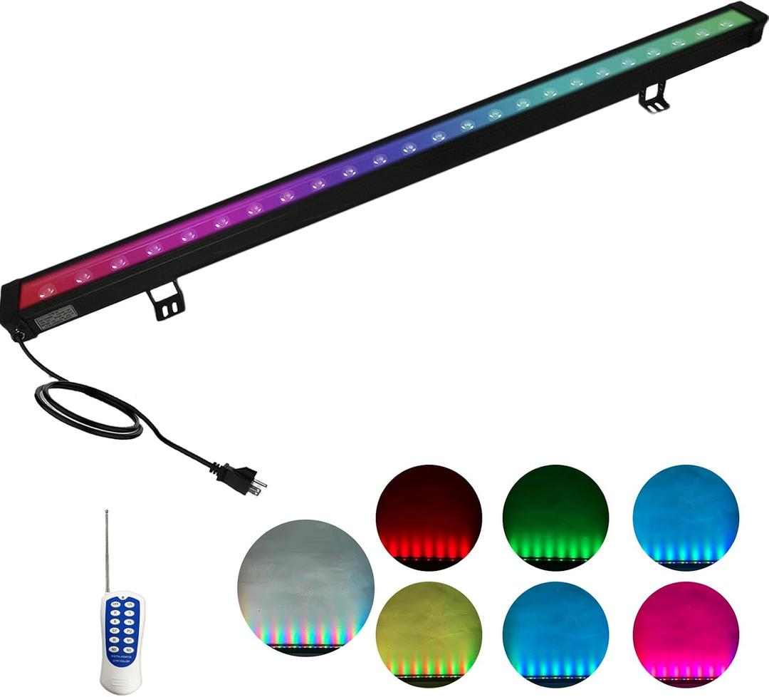 39.4 INCH RGB LED Wall Washer Light with Remote, IP67 Waterproof RGB Wall Light for Outdoor Garden, City Buildings, Indoor Decor, Stage Lighting, and Commercial Displays, 40in*2in*2in