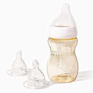 Minbie Newborn Breastfeeding Baby Bottle - Anti Colic & Reflux, BPA Free PPSUClick to see full view Minbie Newborn Breastfeeding Baby Bottle - Anti Colic & Reflux, BPA Free PPSU