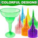 TURNMEON 30 Pack Plastic Margarita Glasses 12 oz Disposable Neon Cocktail Cups for Cinco de Mayo Decorations Mexican Fiesta Party Decorations Fun Taco Tuesday Mexican Theme Party Supplies